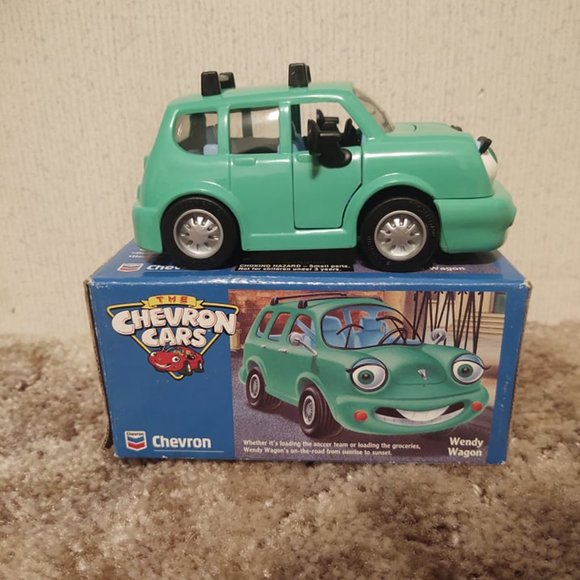 Teal Vintage Chevron Car Wendy Wagon Collectable - Picture 2 of 3